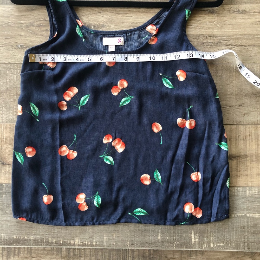 So XS CHERRY Blue Crop Tank - Picture 4 of 5
